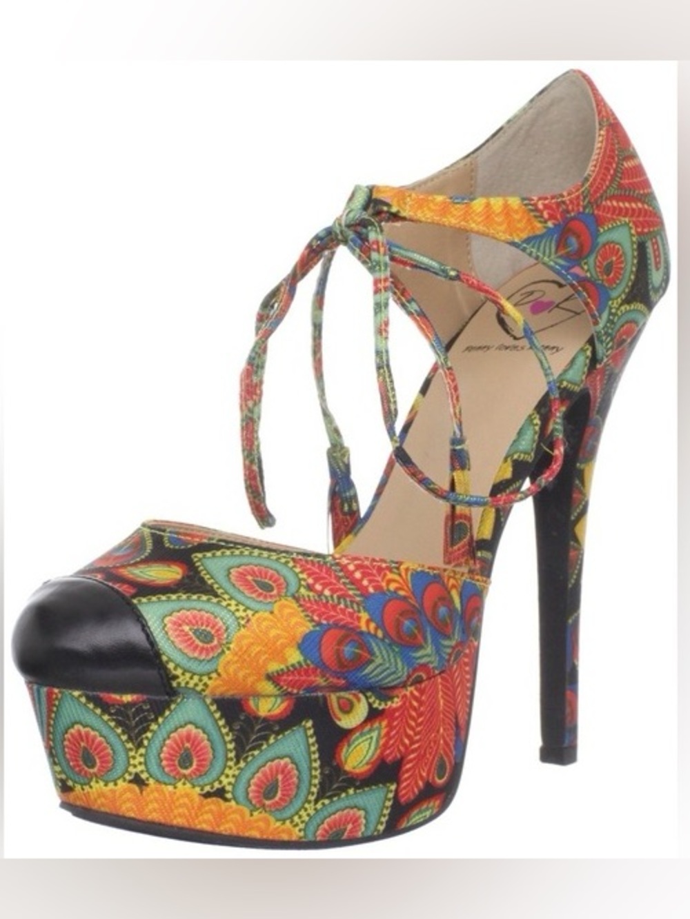 Modcloth Colorful Peacock Platform Stiletto Heels - Picture 2 of 6